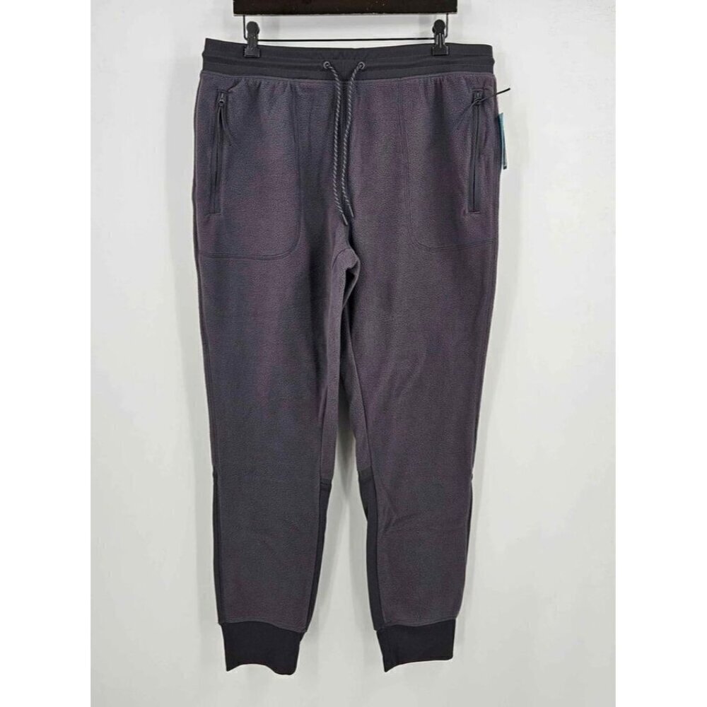 New MTA Sport Mens Sz L Gray Jogger Sweatpants Fast Dry Thermal Zip Pockets